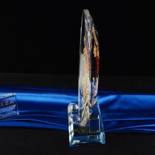 五羊纳福水晶圆盘摆件