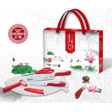 六件套莲年有余到不锈钢烤花刀