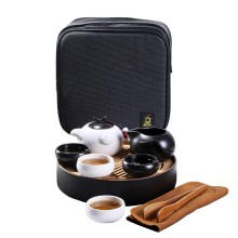 定窑陶瓷茶壶一两旅行杯户外人一包便携式旅游套装功夫茶具器泡茶