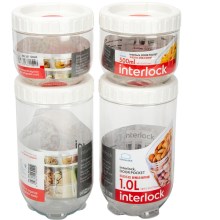 乐扣乐扣(lock&lock)储物罐 冰箱侧门塑料收纳罐 四件套 INTERLOCK INL301S001